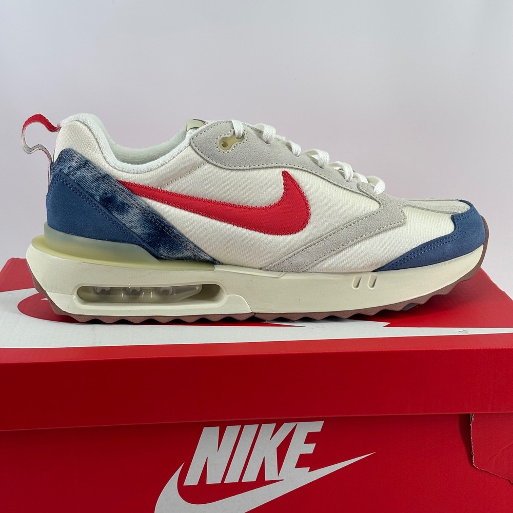 Nike Air Max Dawn Men 10.5 Coconut Milk Track Red DV1487-162 Retro Sneaker